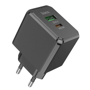 Partsokey магазин компьютерной техники ЗУ Сетевое HOCO CS21A 1USB 3.0A QC3.0 18W быстрая зарядка + кабель TypeC коробка Black