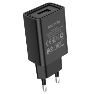 borofone-ba68a-glacier-single-port-wall-charger-eu-black