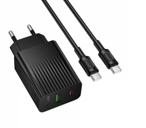 ЗУ Сетевое Borofon BAS74A 1USB+1TypeC PD20W+QC3.0 + кабель