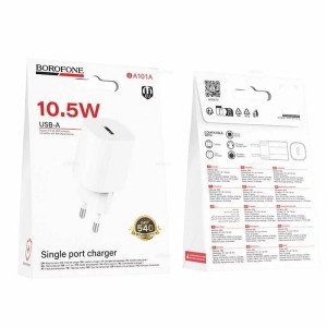 Партсокей ростов на дону ЗУ Сетевое Borofon BA101A  1USB 2.1A  + кабель TypeC White