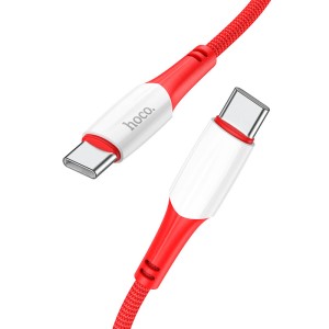 hoco-x70-ferry-60w-charging-data-cable-type-c-to-type-c-red