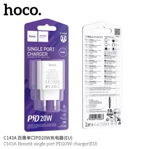 ЗУ Сетевое HOCO C143A 1TypeC 3A PD20W блистер White