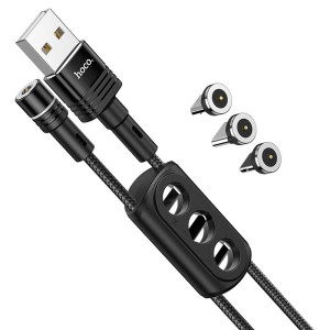 hoco-u98-3in1-sunway-multi-functional-magnetic-charging-cable-black
