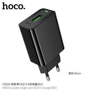 ЗУ Сетевое HOCO CS92A 1USB 18W QC3.0 Black